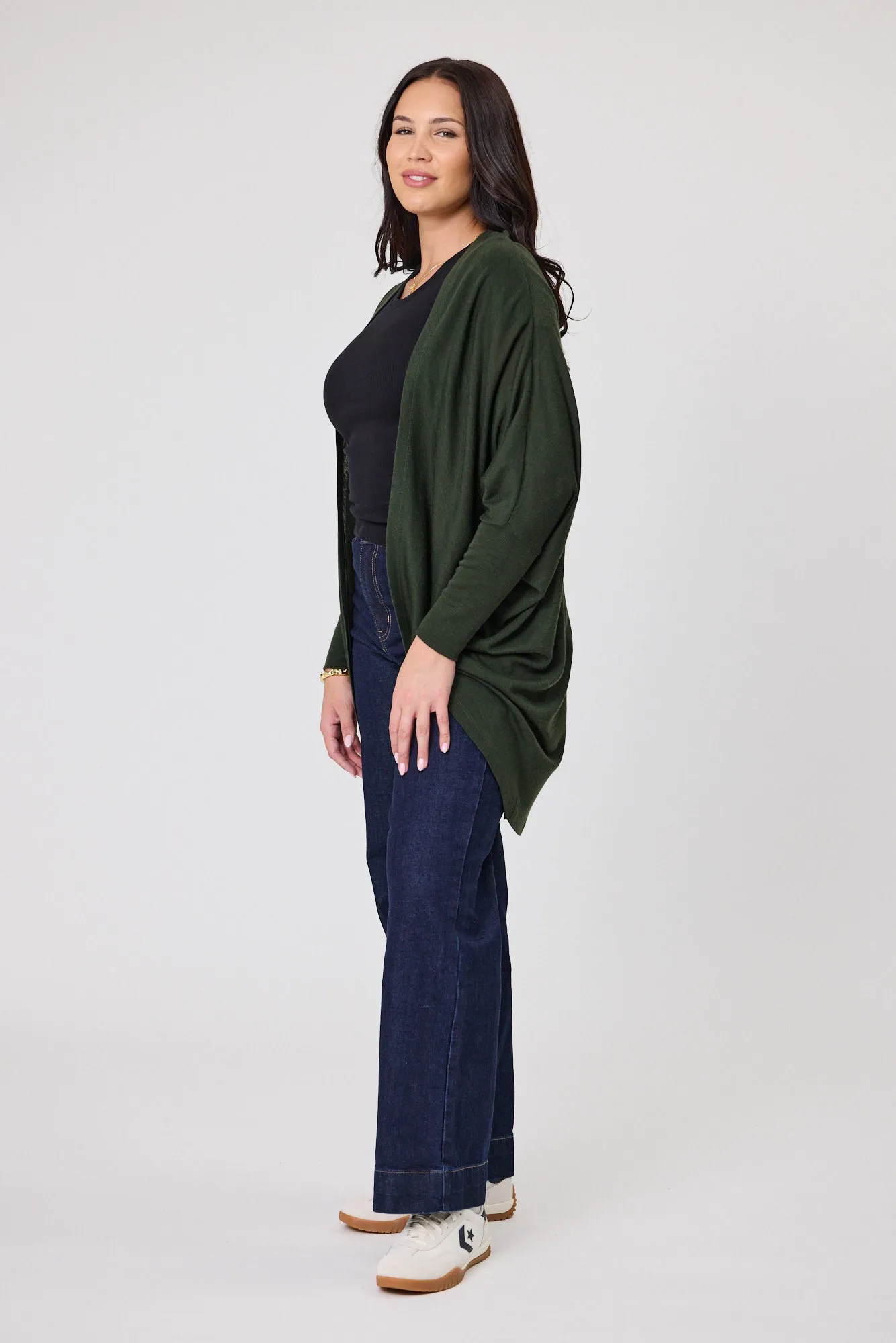 Alpine By Shine On Alaska Merino Drape Cardigan Olive sold by Shine On product image thumbnail 4