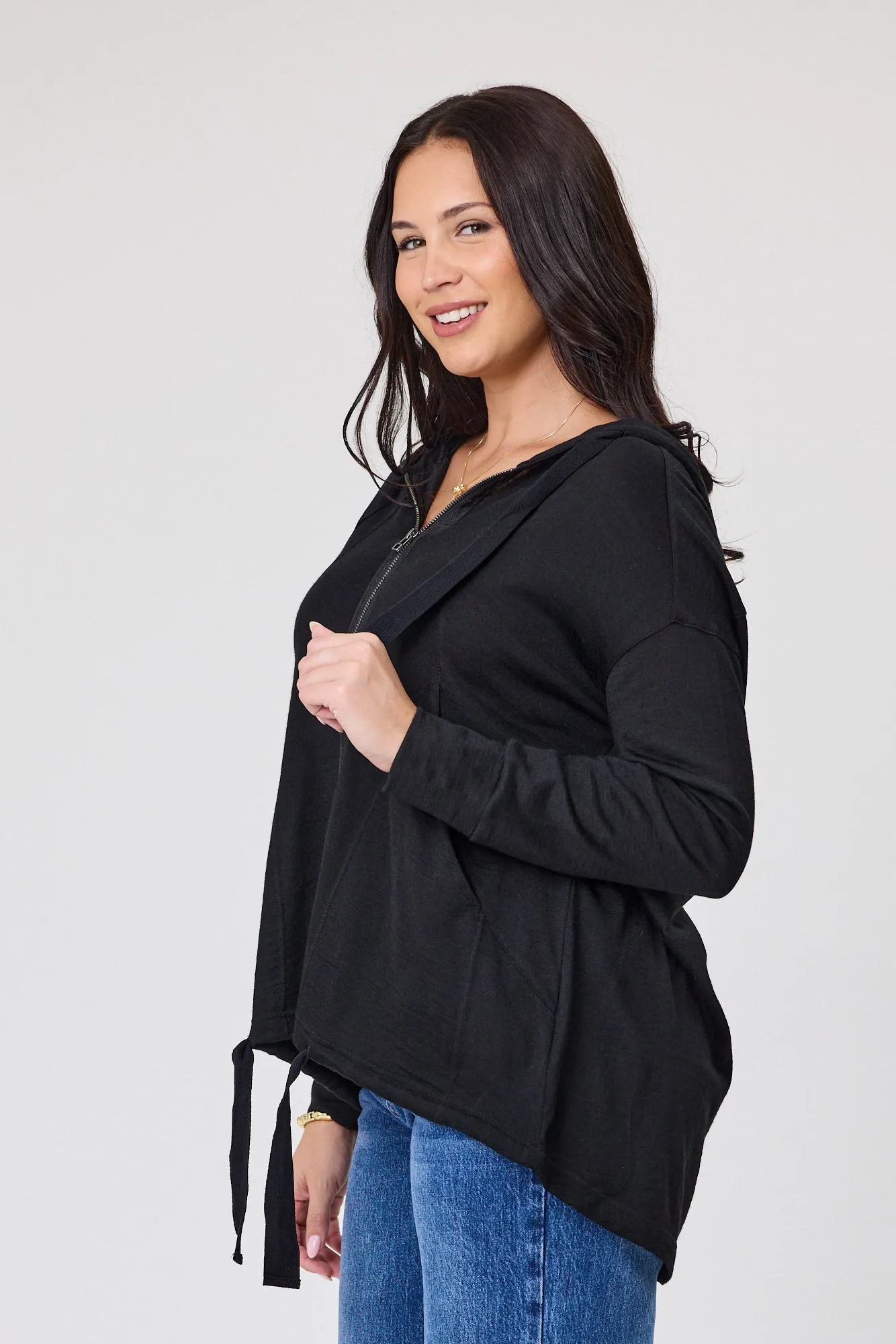 Alpine by Shine On Brooks Zip Front Hoodie Black sold by Shine On product image thumbnail 2