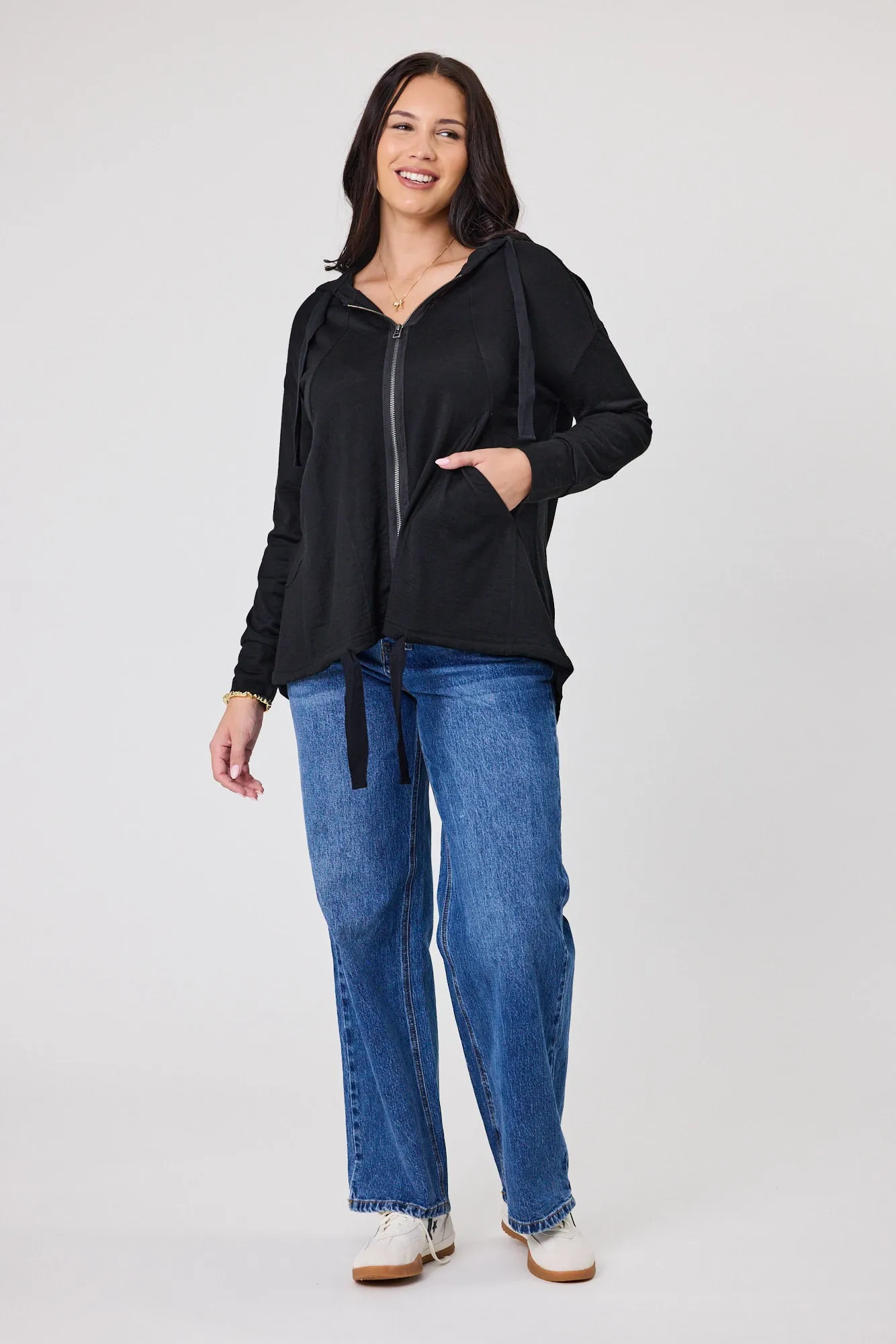 Alpine by Shine On Brooks Zip Front Hoodie Black sold by Shine On product image thumbnail 3