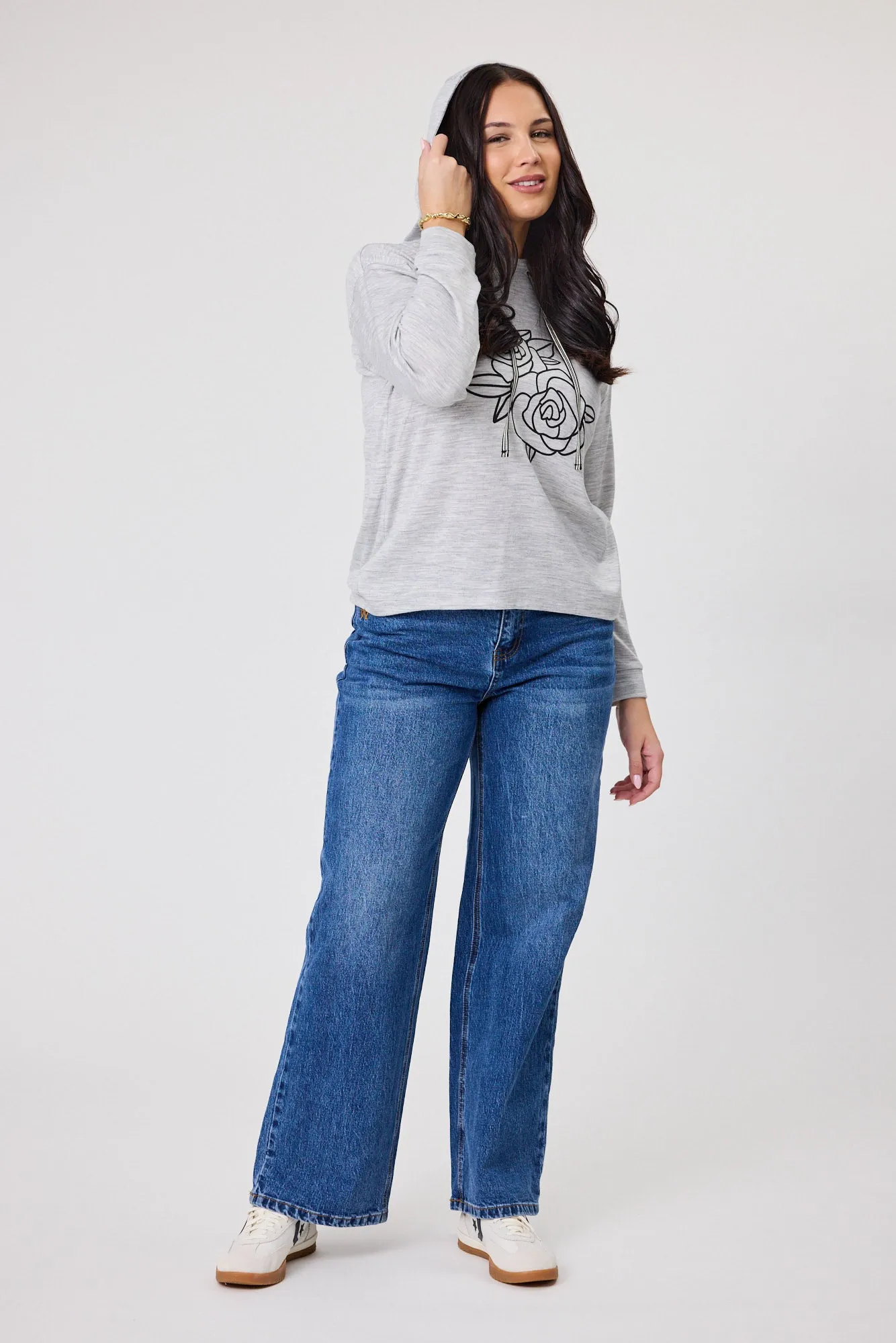 Alpine by Shine On Ontario Printed Merino Hoodie Grey Marl sold by Shine On product image thumbnail 4