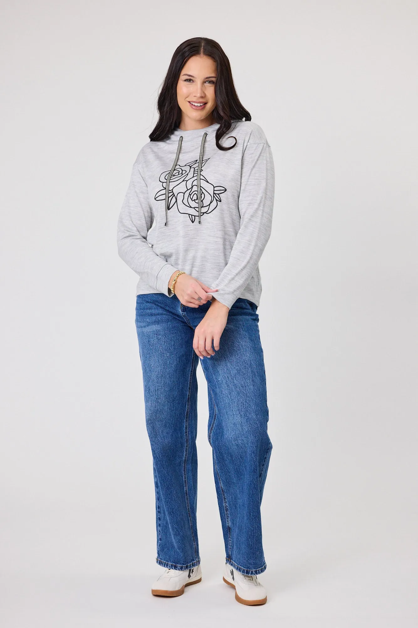 Alpine by Shine On Ontario Printed Merino Hoodie Grey Marl sold by Shine On product image thumbnail 3