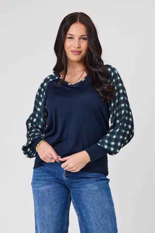 Alpine by Shine On Adeline Top Ink with Shadow Square Print sold by Shine On