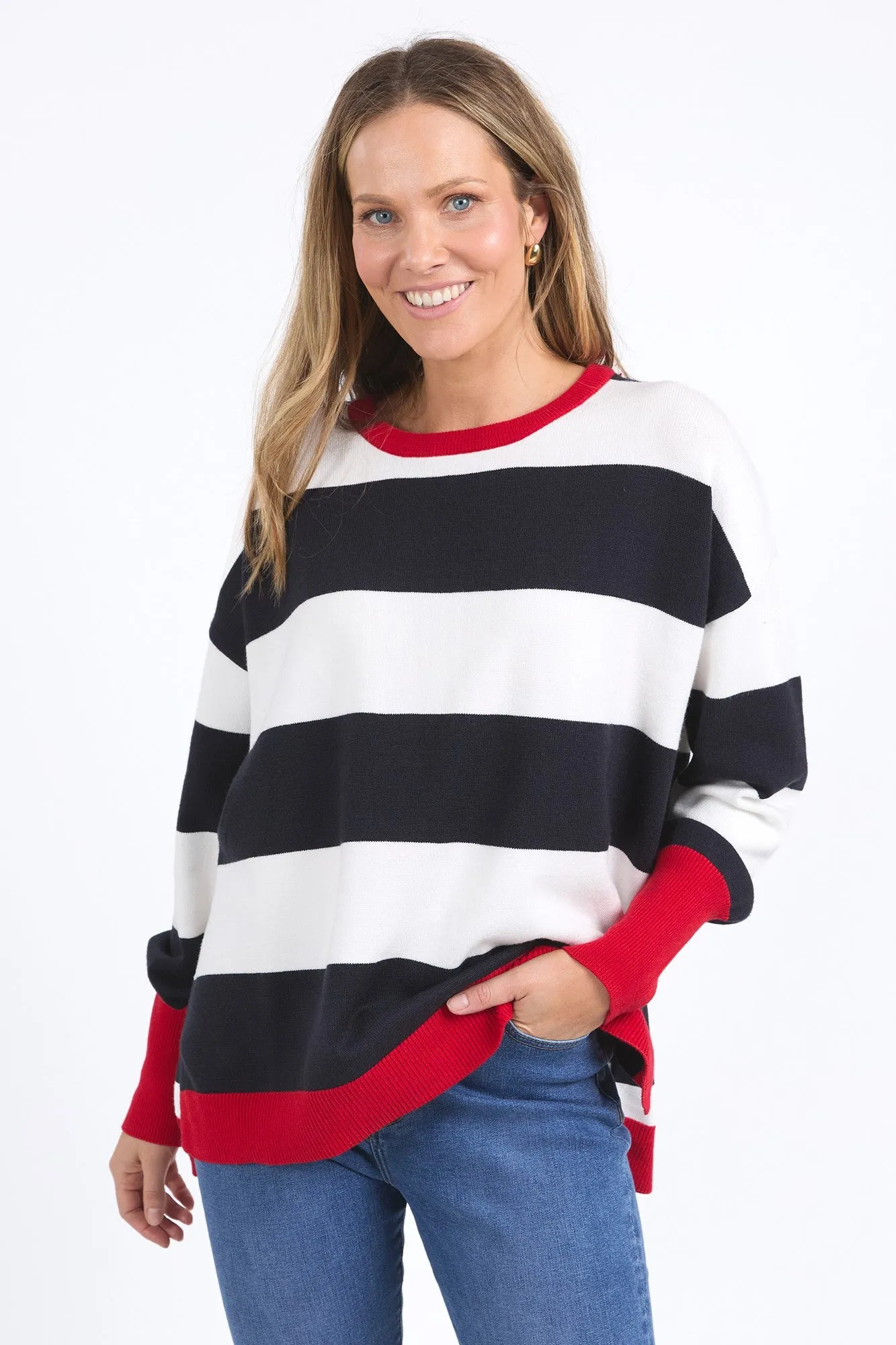 Elm Elvie Stripe Knit Navy/White/Poppy sold by Shine On product image thumbnail 2