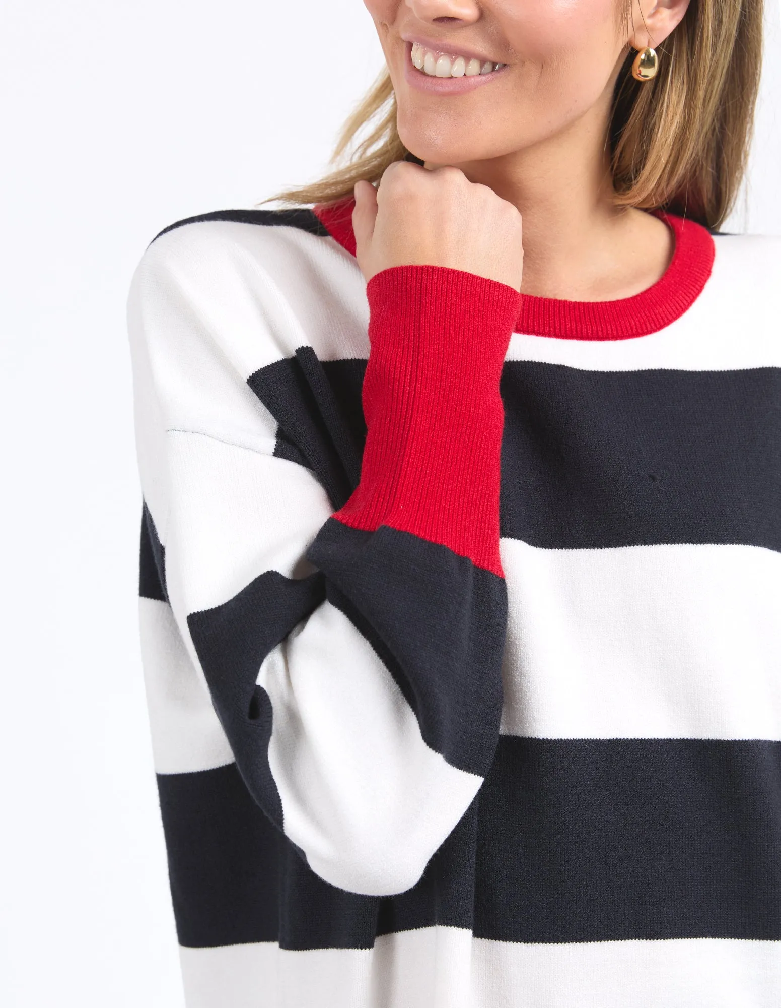 Elm Elvie Stripe Knit Navy/White/Poppy sold by Shine On product image thumbnail 5