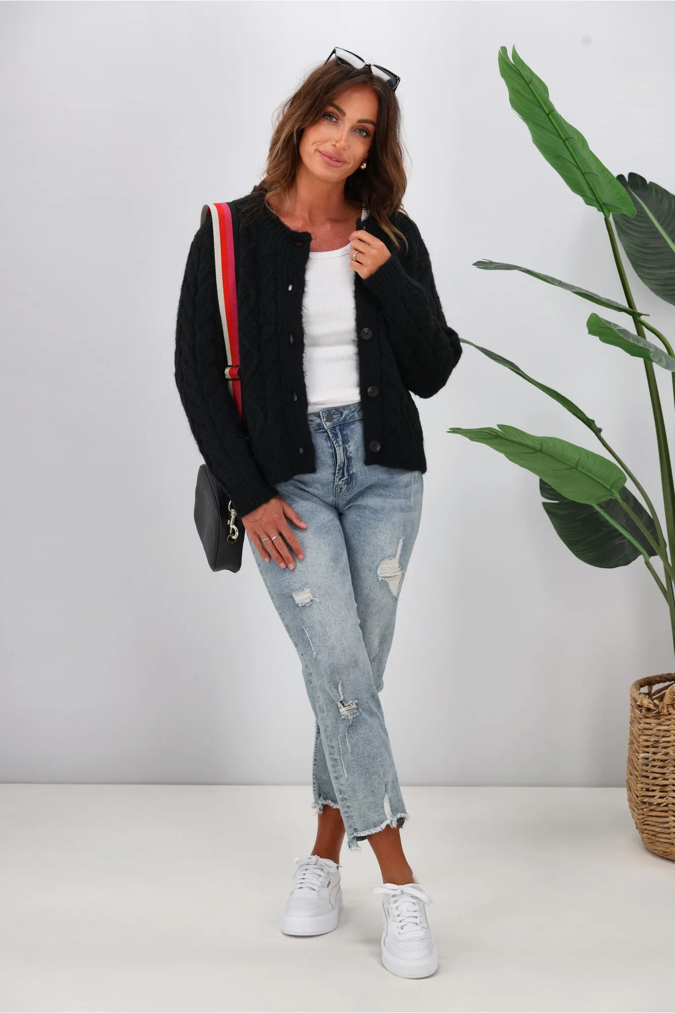 Shine On Label Wren Cable Cardigan Black sold by Shine On product image thumbnail 5