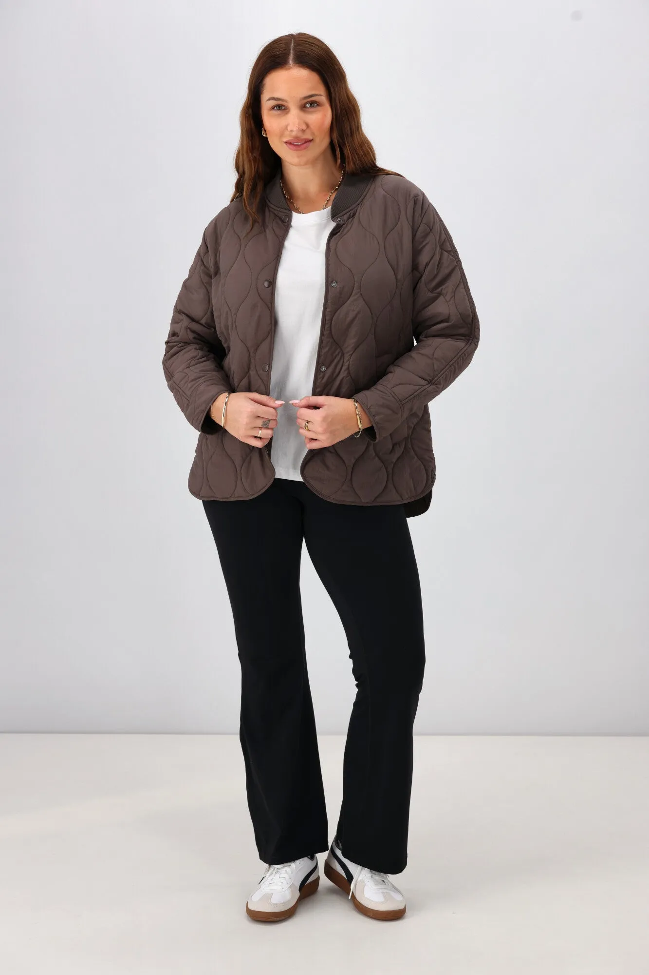 Shine On Label Haven Quilted Jacket Chocolate sold by Shine On product image thumbnail 3