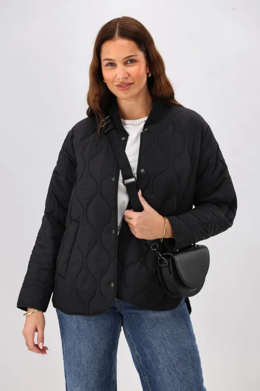 Shine On Label Haven Quilted Jacket Black sold by Shine On