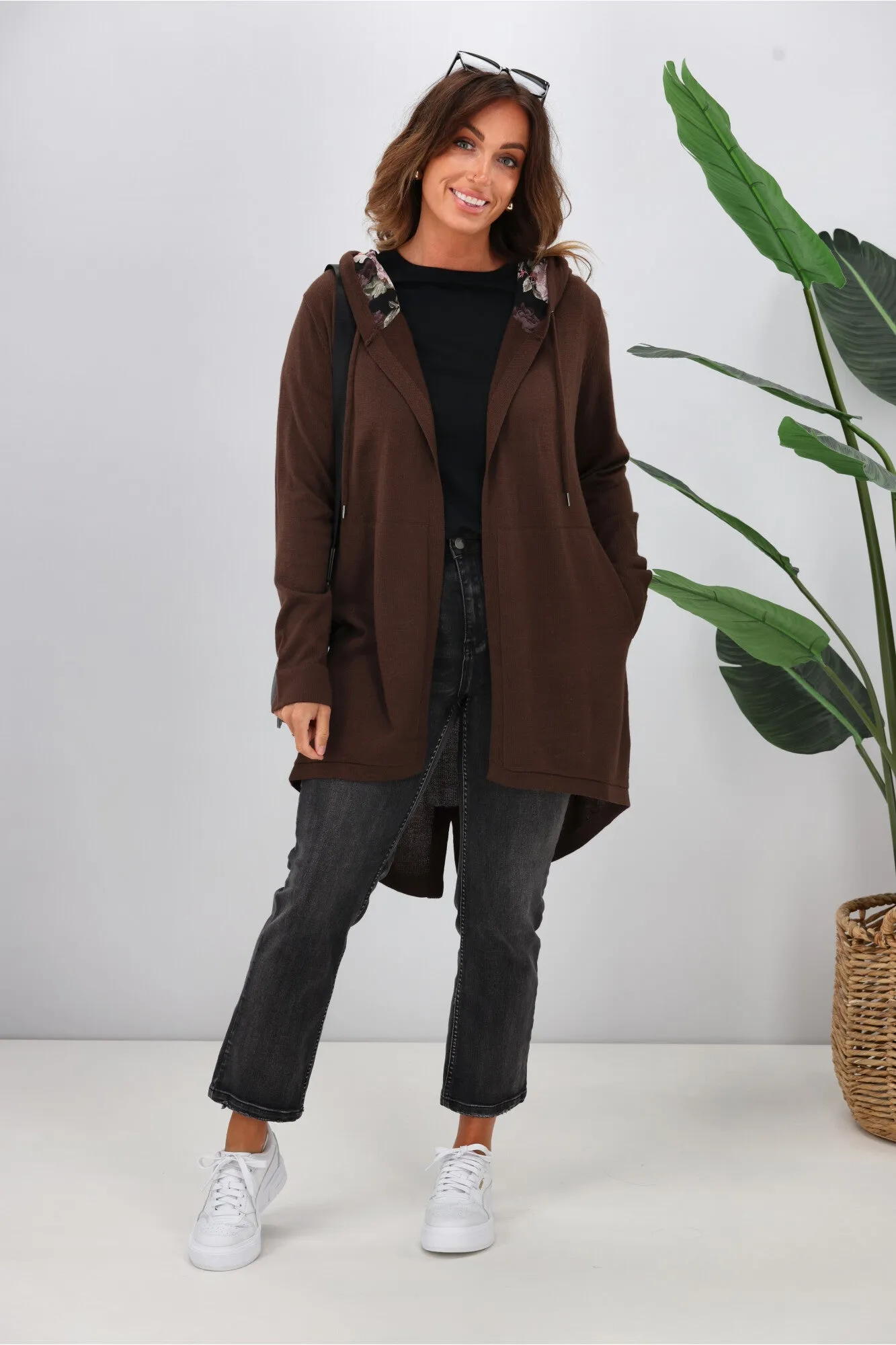 Shine On Label Big Dreams Merino Cardigan Chocolate sold by Shine On