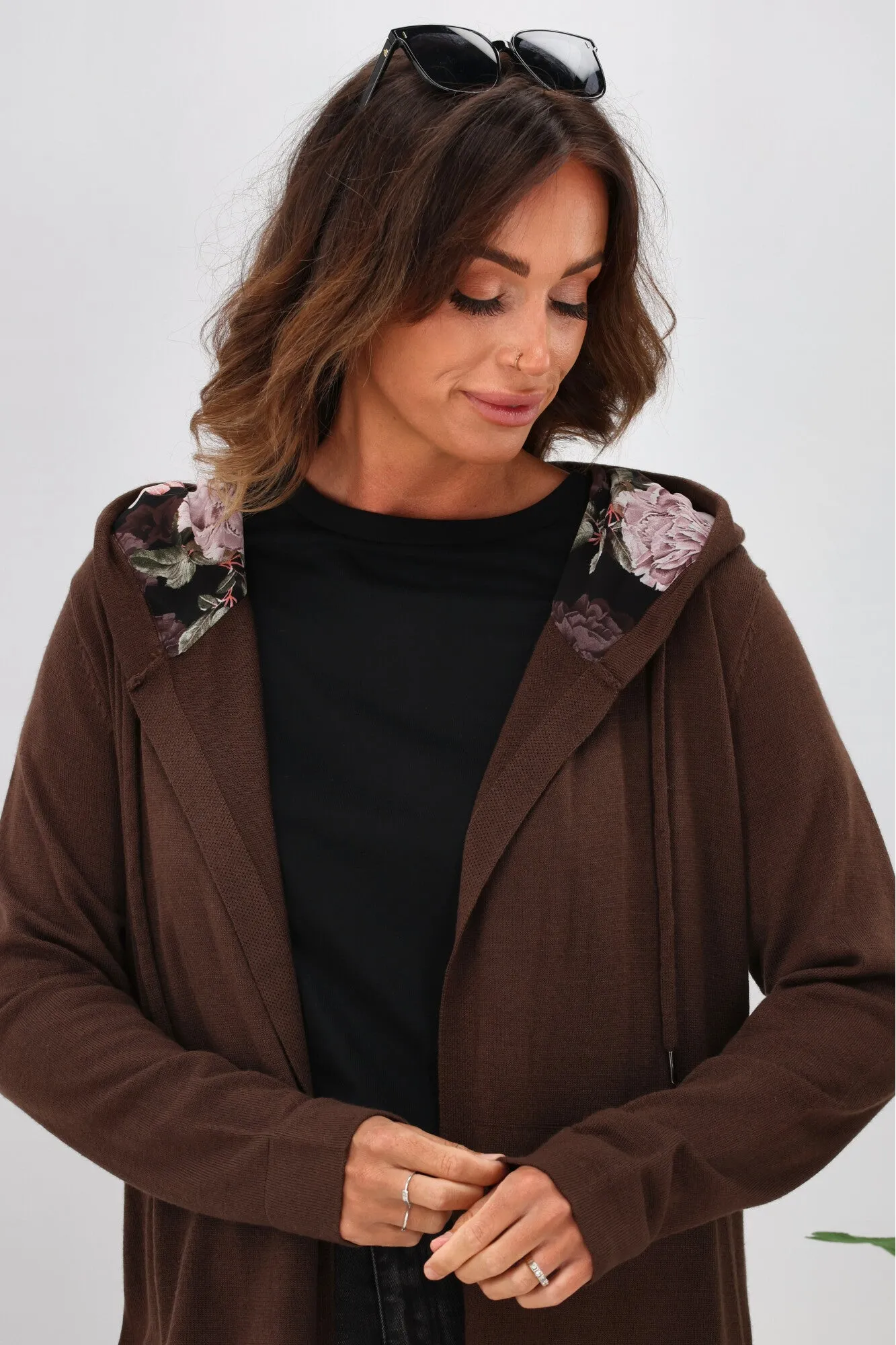 Shine On Label Big Dreams Merino Cardigan Chocolate sold by Shine On product image thumbnail 3