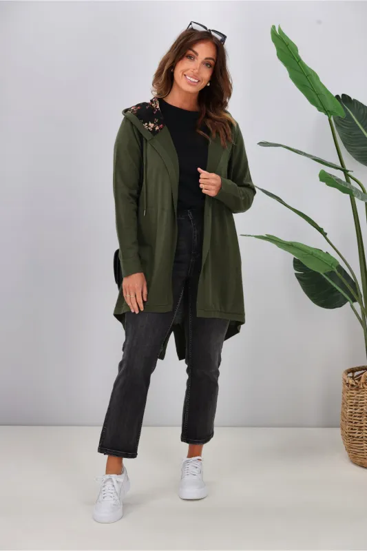 Shine On Label Big Dreams Merino Cardigan Hunter Green sold by Shine On