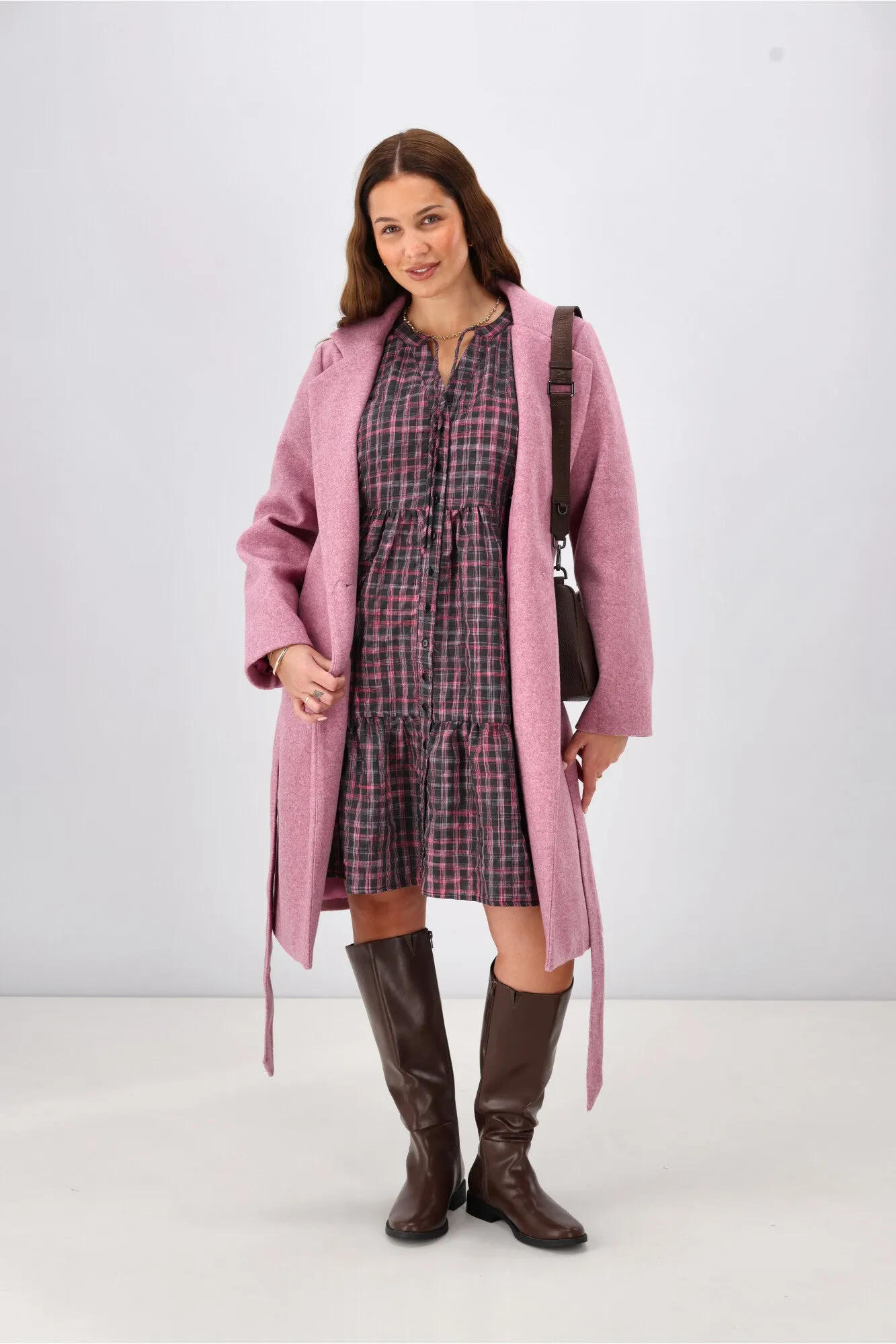 Shine On Label Evangeline Puff Sleeve Dress Black Check sold by Shine On product image thumbnail 3