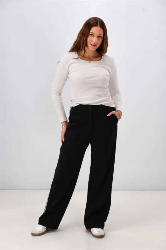 Shine On Label Kaz Ponti Pintuck Pant Black sold by Shine On