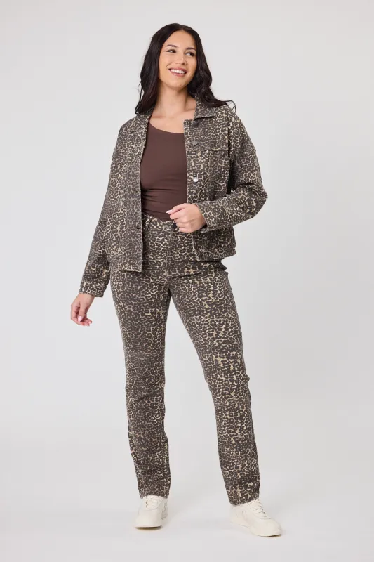 Shine On Label Drew Leopard Print Jean sold by Shine On