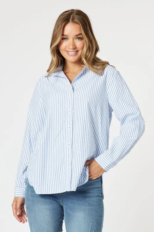 Threadz French Stripe Shirt Blue/White sold by Shine On