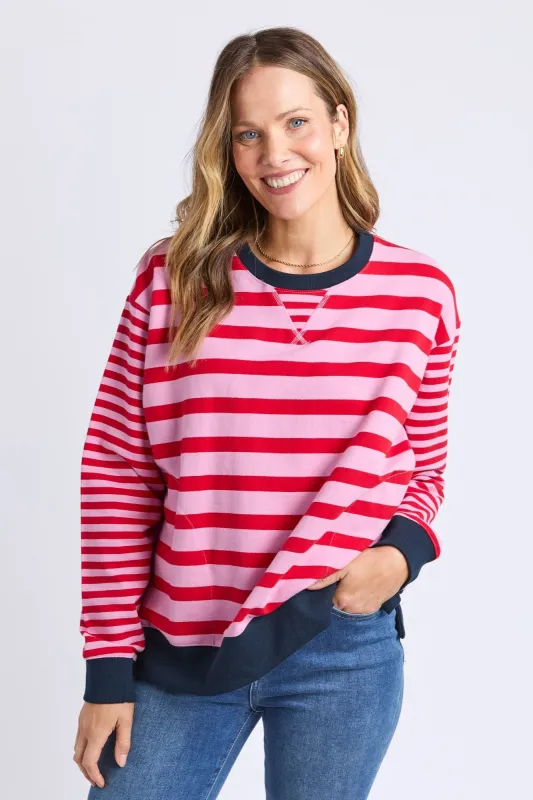 Elm All Sorts Crew Pink & Red Stripe sold by Shine On