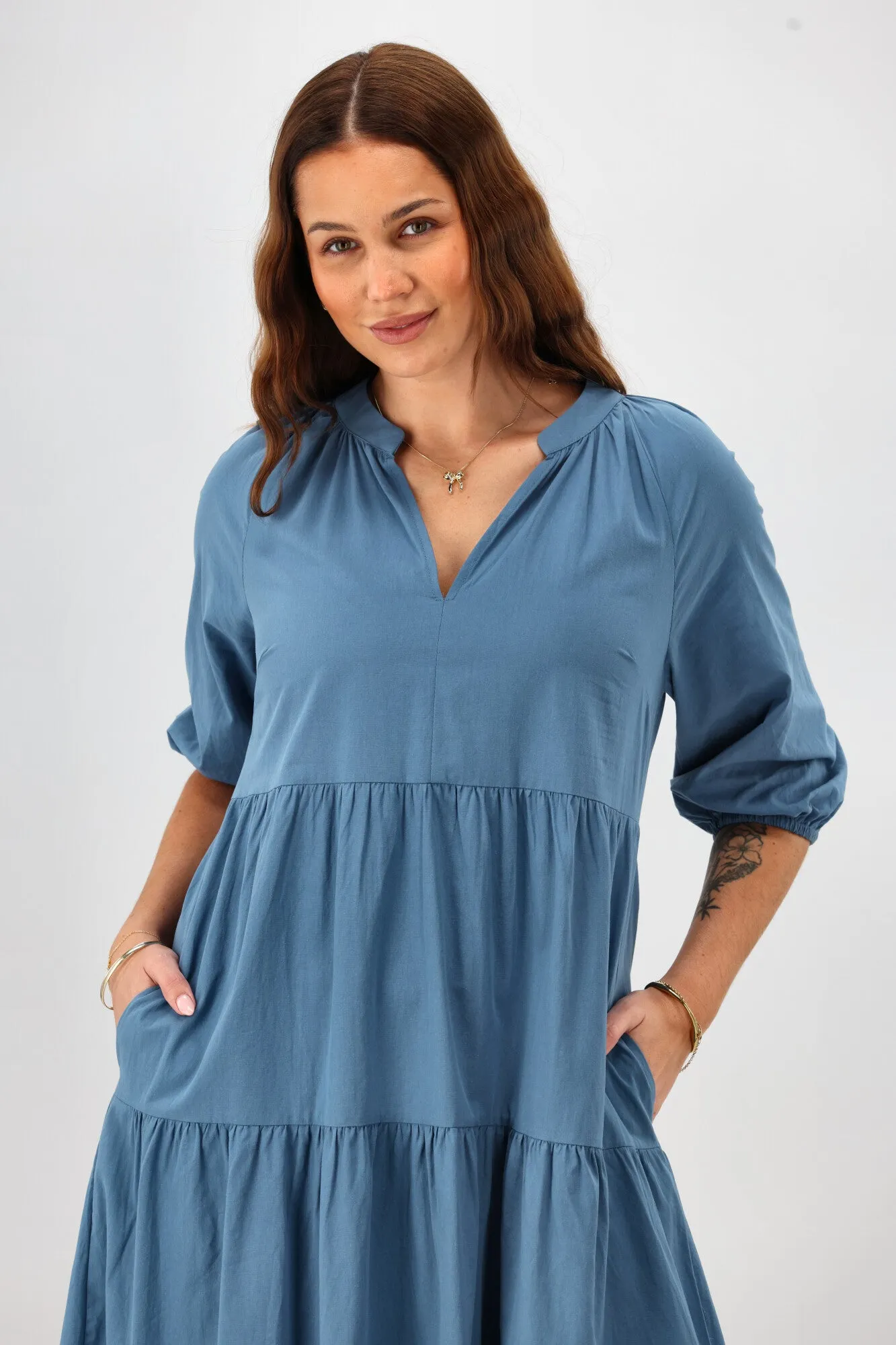 Sunday Boho Harlow Hi Low Dress Azure Blue sold by Shine On product image thumbnail 3