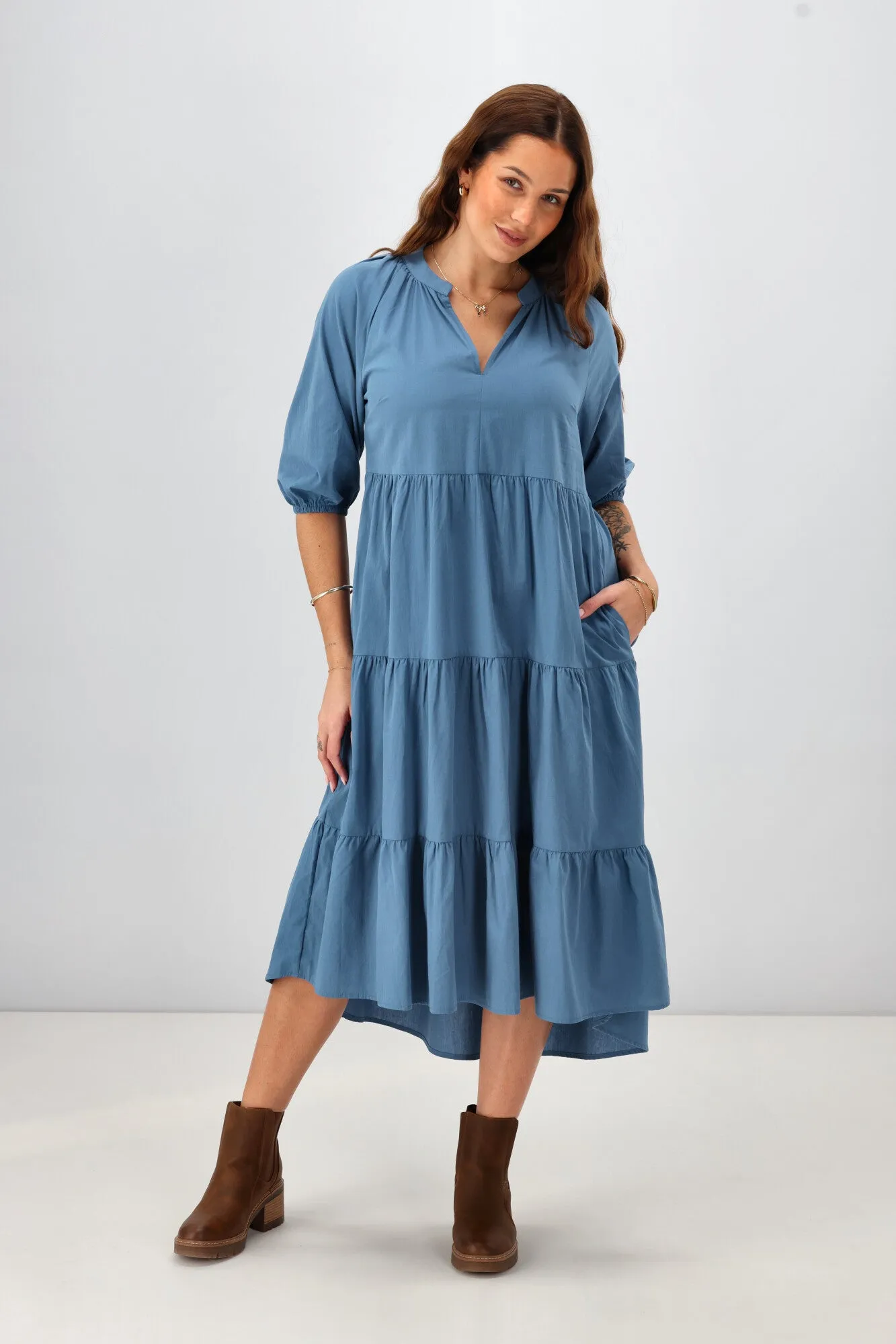 Sunday Boho Harlow Hi Low Dress Azure Blue sold by Shine On product image thumbnail 5