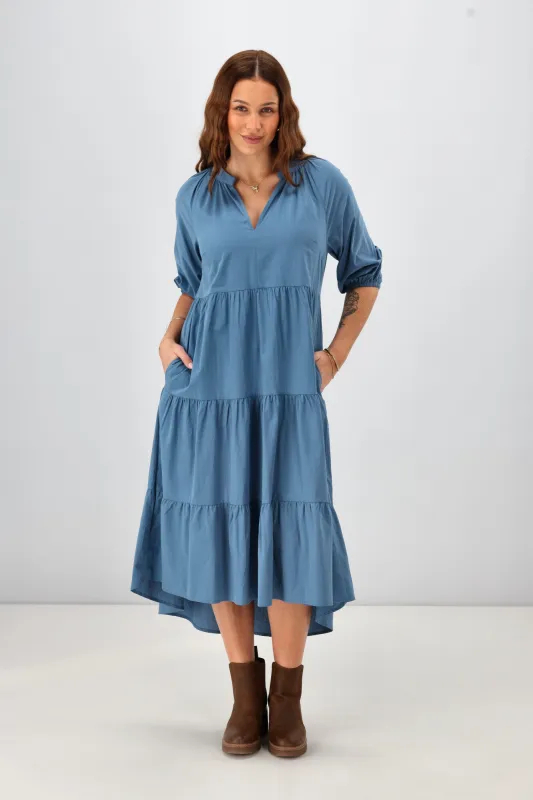 Sunday Boho Harlow Hi Low Dress Azure Blue sold by Shine On