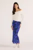 Minkpink Gianna Bias Midi Skirt Blue Floral sold by Shine On