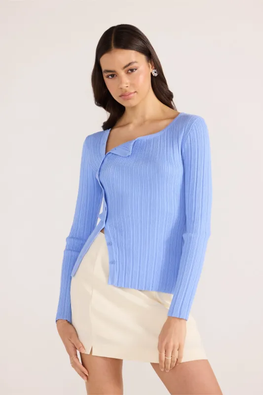 Minkpink Zinnia Asymmetric Knit Top Blue sold by Shine On