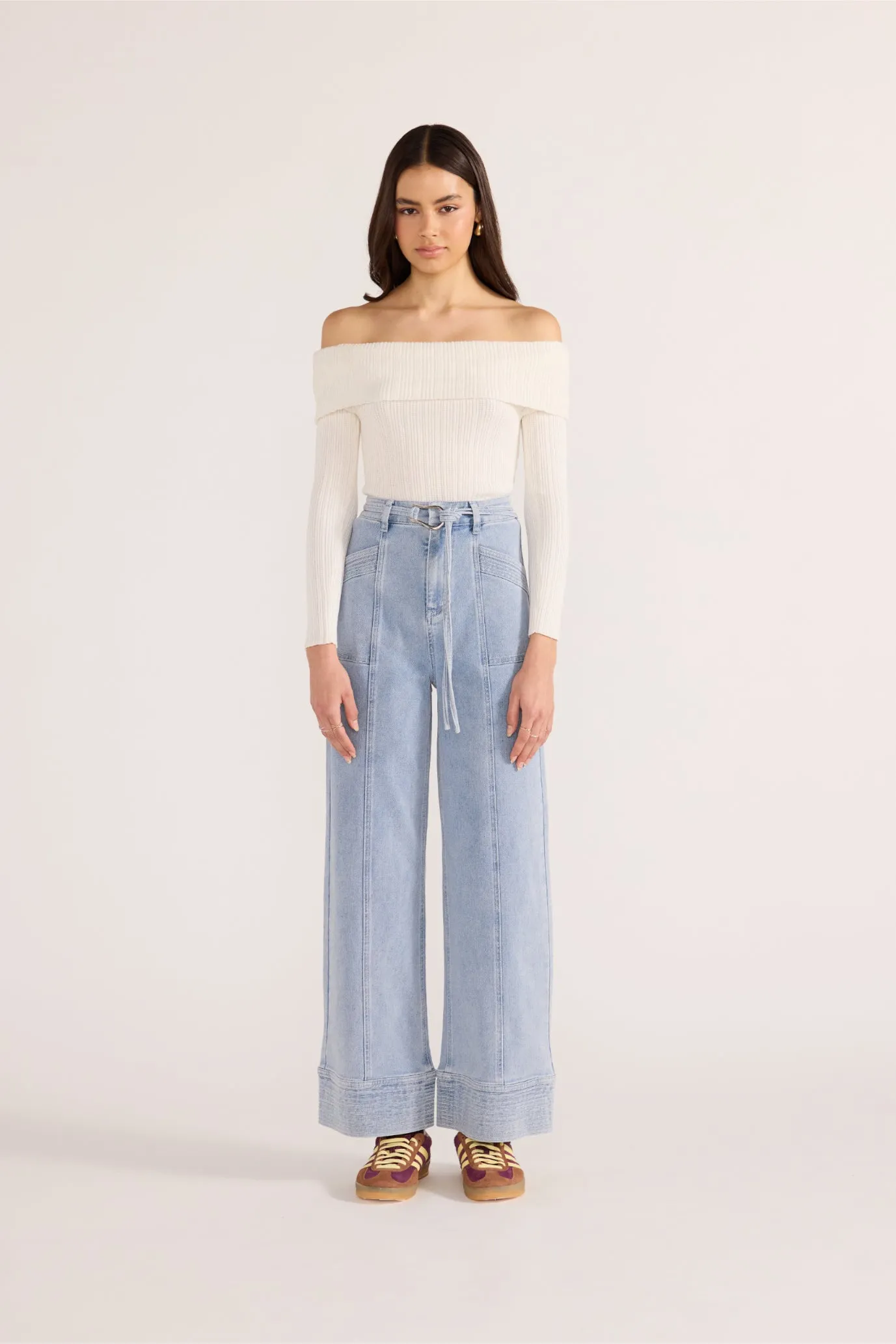 Minkpink Zoe Off Shoulder Knit Top Off White sold by Shine On product image thumbnail 4