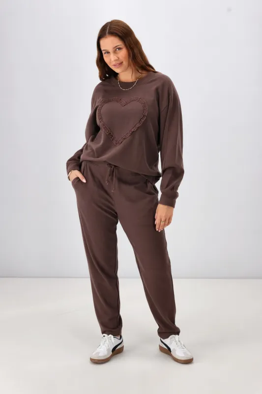 Shine On Label Chaylah Jogger Chocolate Preorder One Late May sold by Shine On