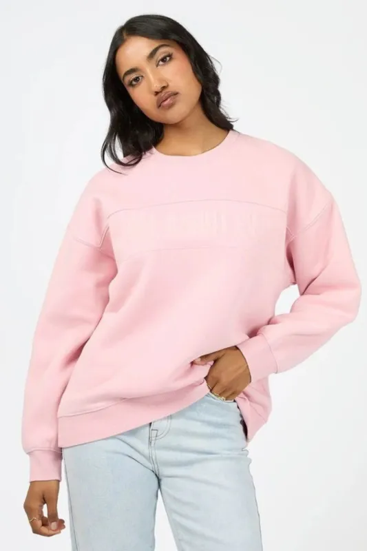 All About Eve Vital Washed Oversized Crew Pink sold by Shine On