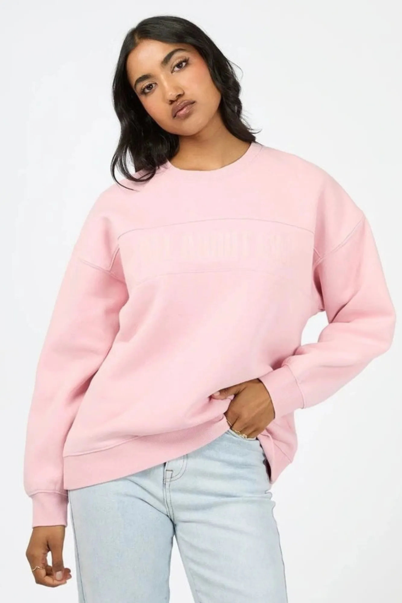 All About Eve Vital Washed Oversized Crew Pink sold by Shine On