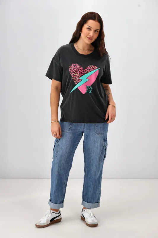 Rebel Club Lighting Love Tee Acid Black Pre-Order Due Late May sold by Shine On