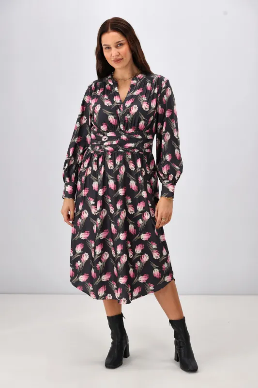 Gloss The Label Ellery Shirred Detail Dress Autumn Floral sold by Shine On