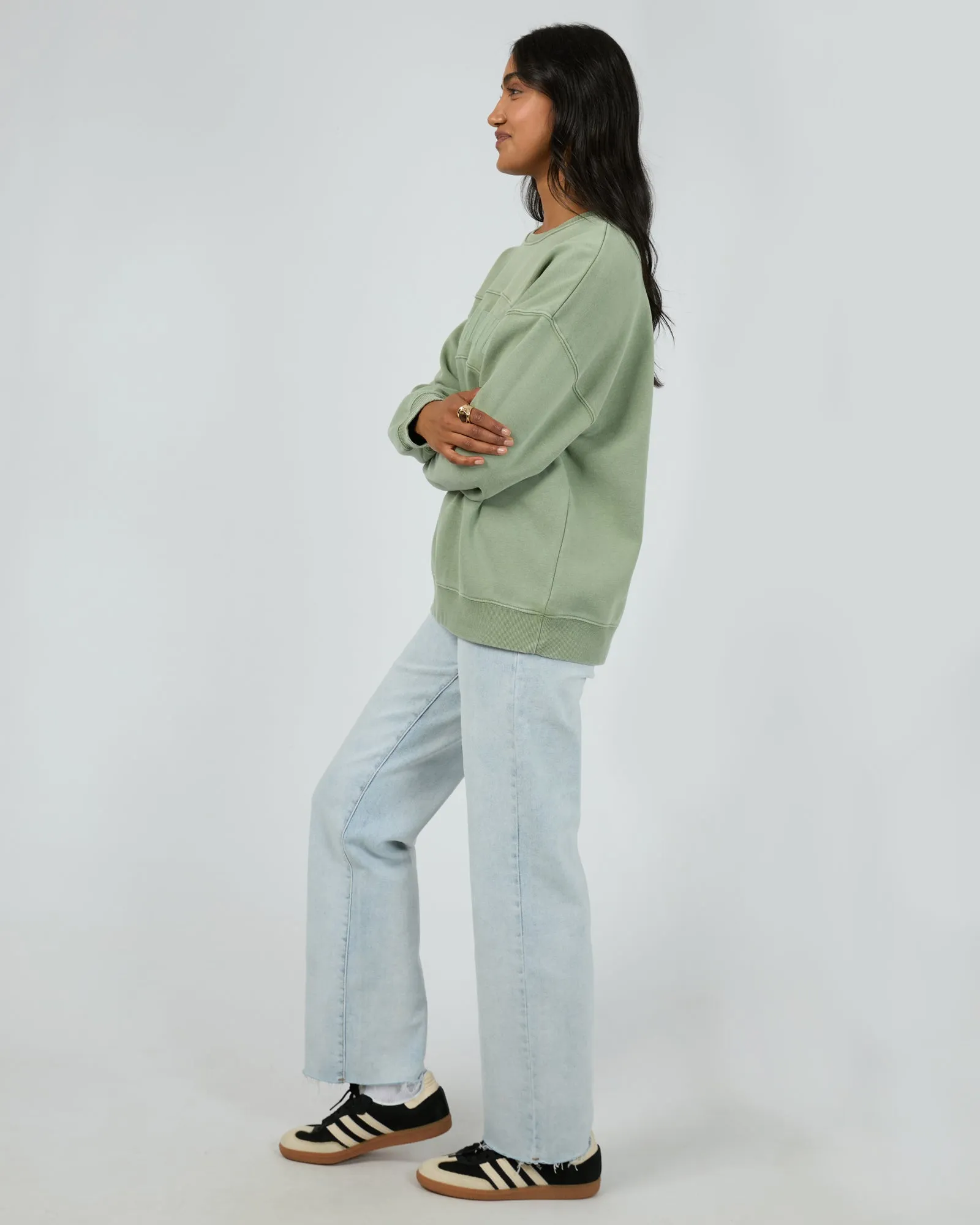 All About Eve Vital Washed Oversized Crew Khaki sold by Shine On product image thumbnail 5