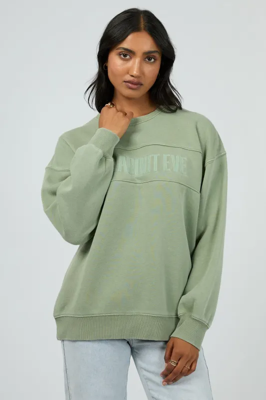 All About Eve Vital Washed Oversized Crew Khaki sold by Shine On