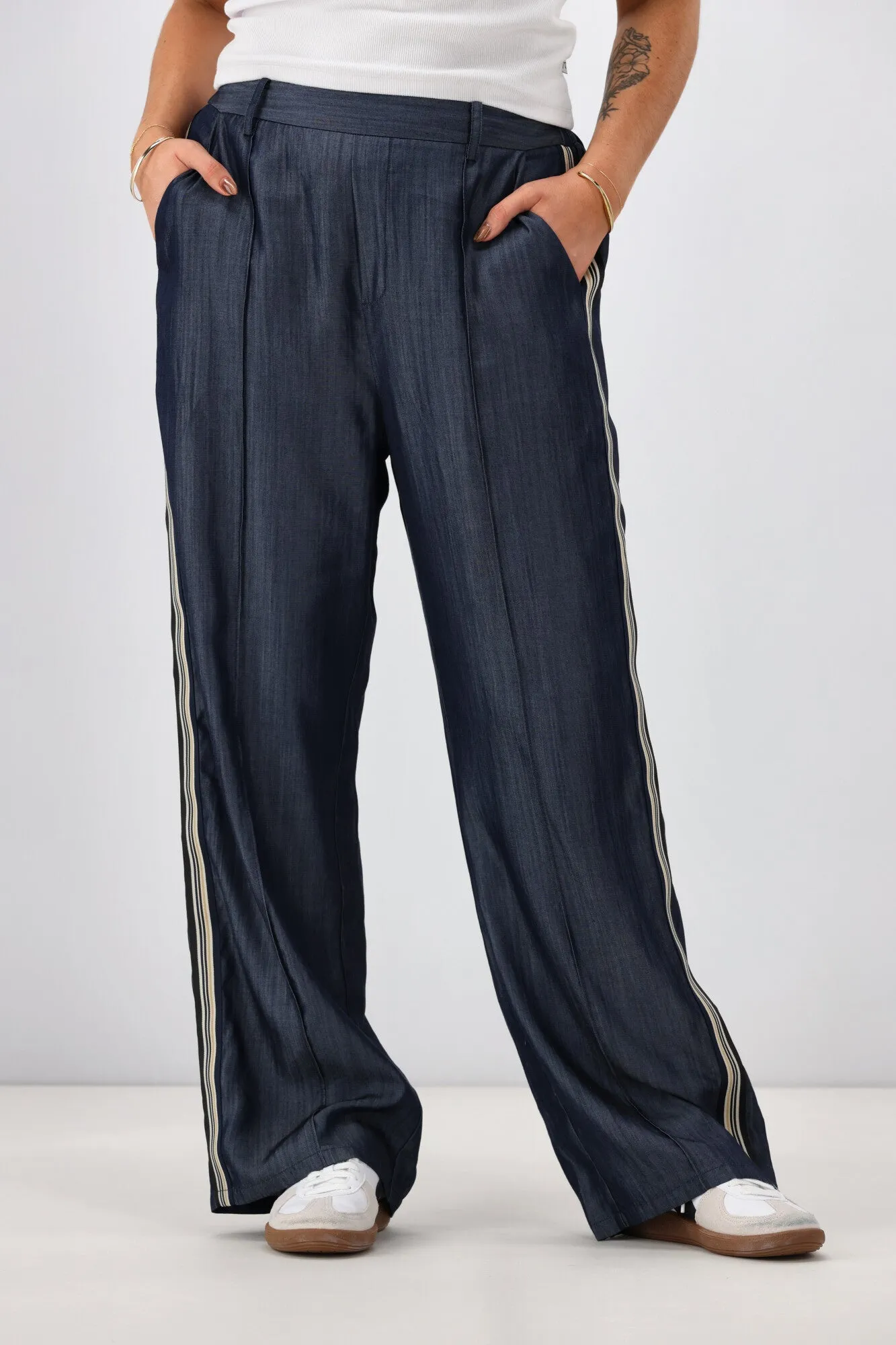 Shine On Label Maize Chambray Wide Leg Pant Indigo sold by Shine On product image thumbnail 2
