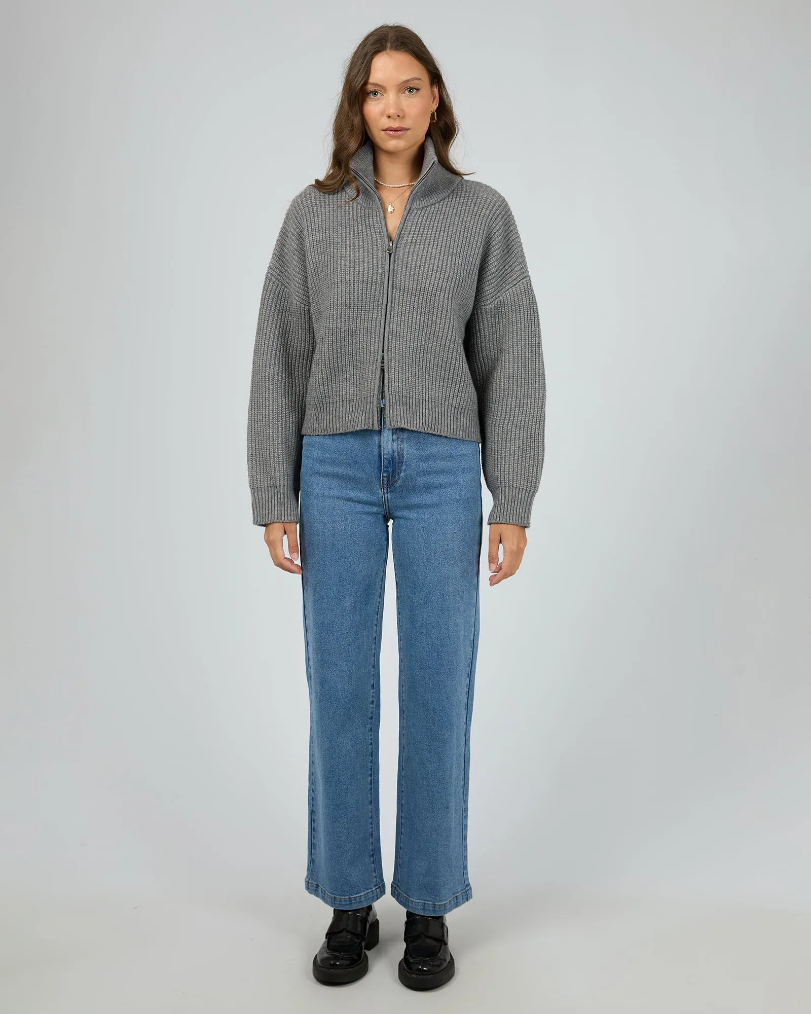 All About Eve Bridie Knit Zip Through Charcoal sold by Shine On product image thumbnail 4