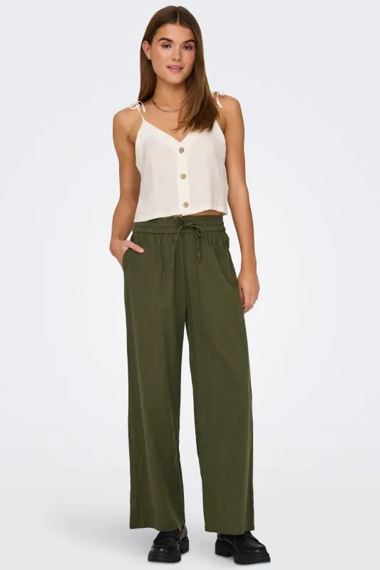 ONLY Tizana Cotton Loose Pant Grape Leaf sold by Shine On