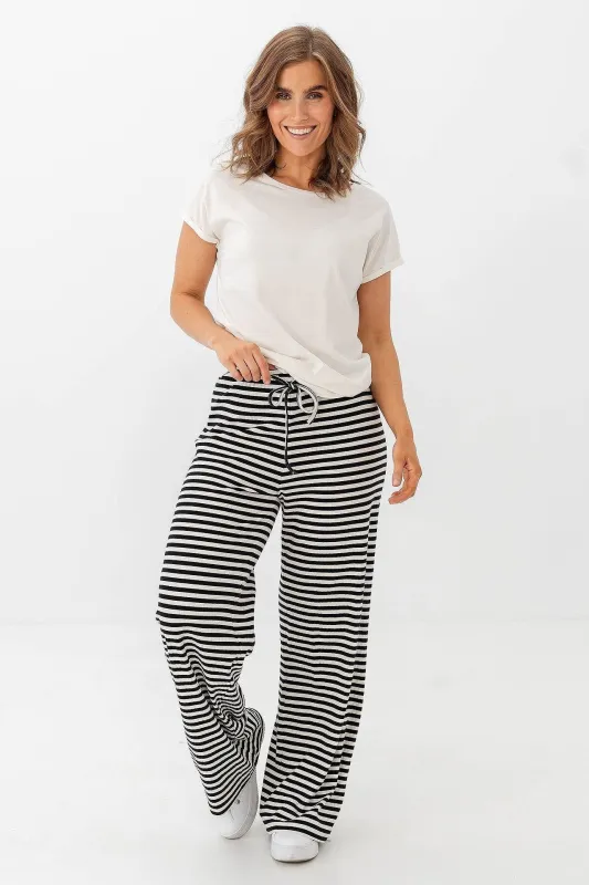 ONLY Aida Stripe Pant Black White sold by Shine On