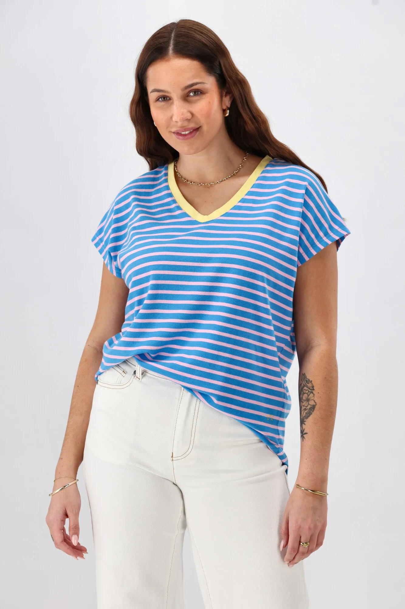 Rebel Club Be Bold Stripe Tee Blue sold by Shine On product image thumbnail 2