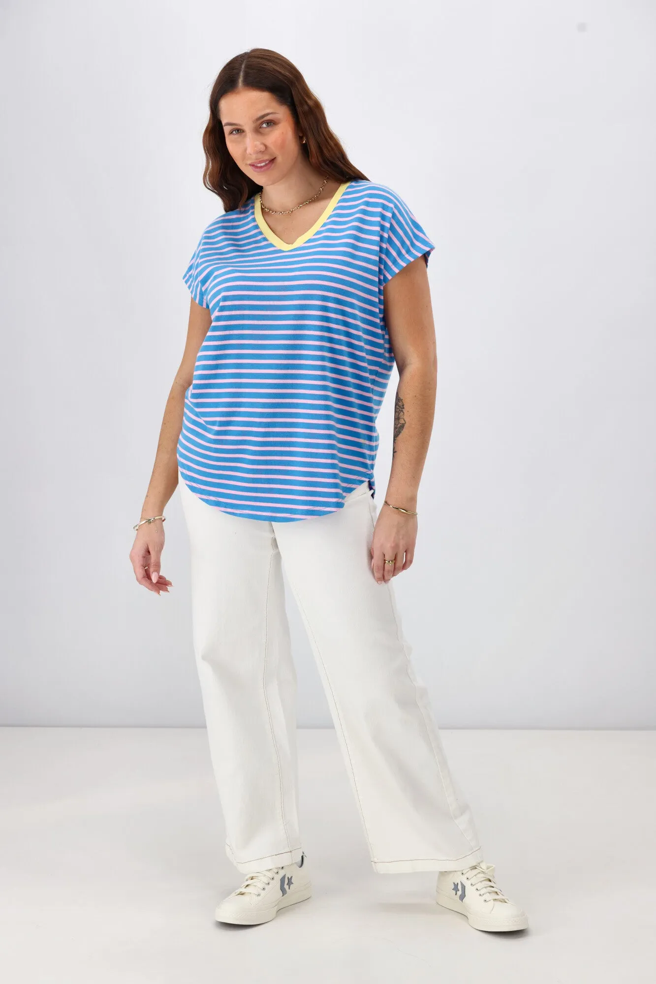 Rebel Club Be Bold Stripe Tee Blue sold by Shine On product image thumbnail 3