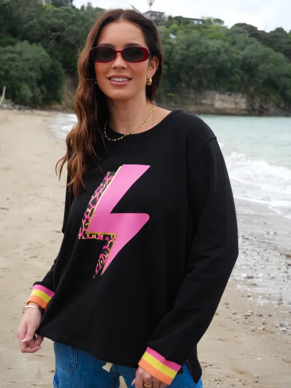 Rebel Club Bolt Crew Black sold by Shine On