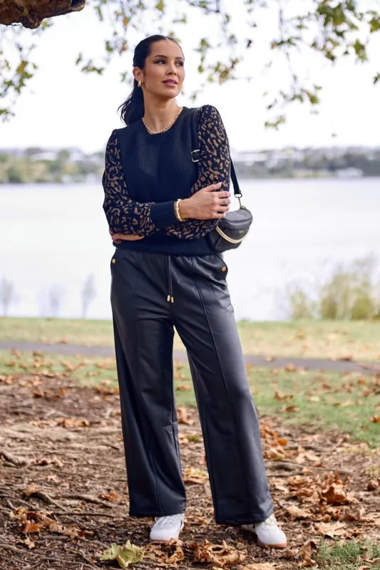 Shine On Label Jairo Pleather Pant Black sold by Shine On