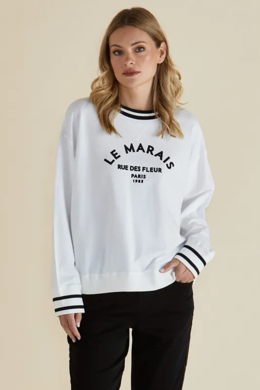 Betty Basics Marais Sweat White sold by Shine On