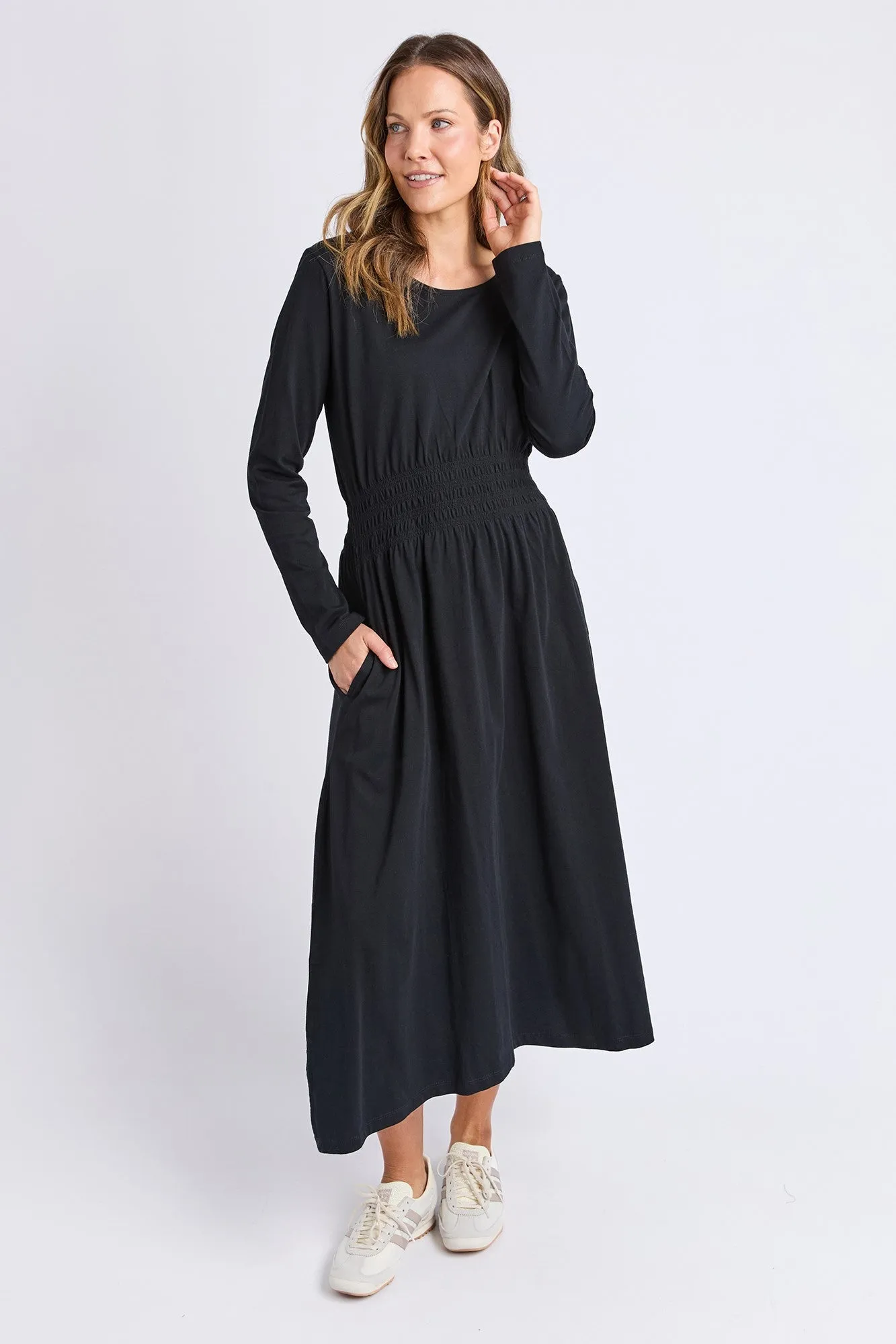 Elm Nelle Dress Long Sleeve Black sold by Shine On