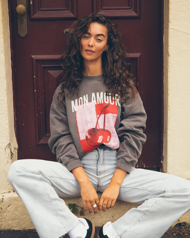 All About Eve Mon Amour Slouch Crew Charcoal sold by Shine On