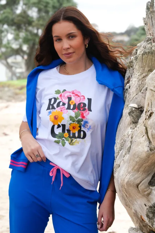 Rebel Club Flower Dream Tee White sold by Shine On