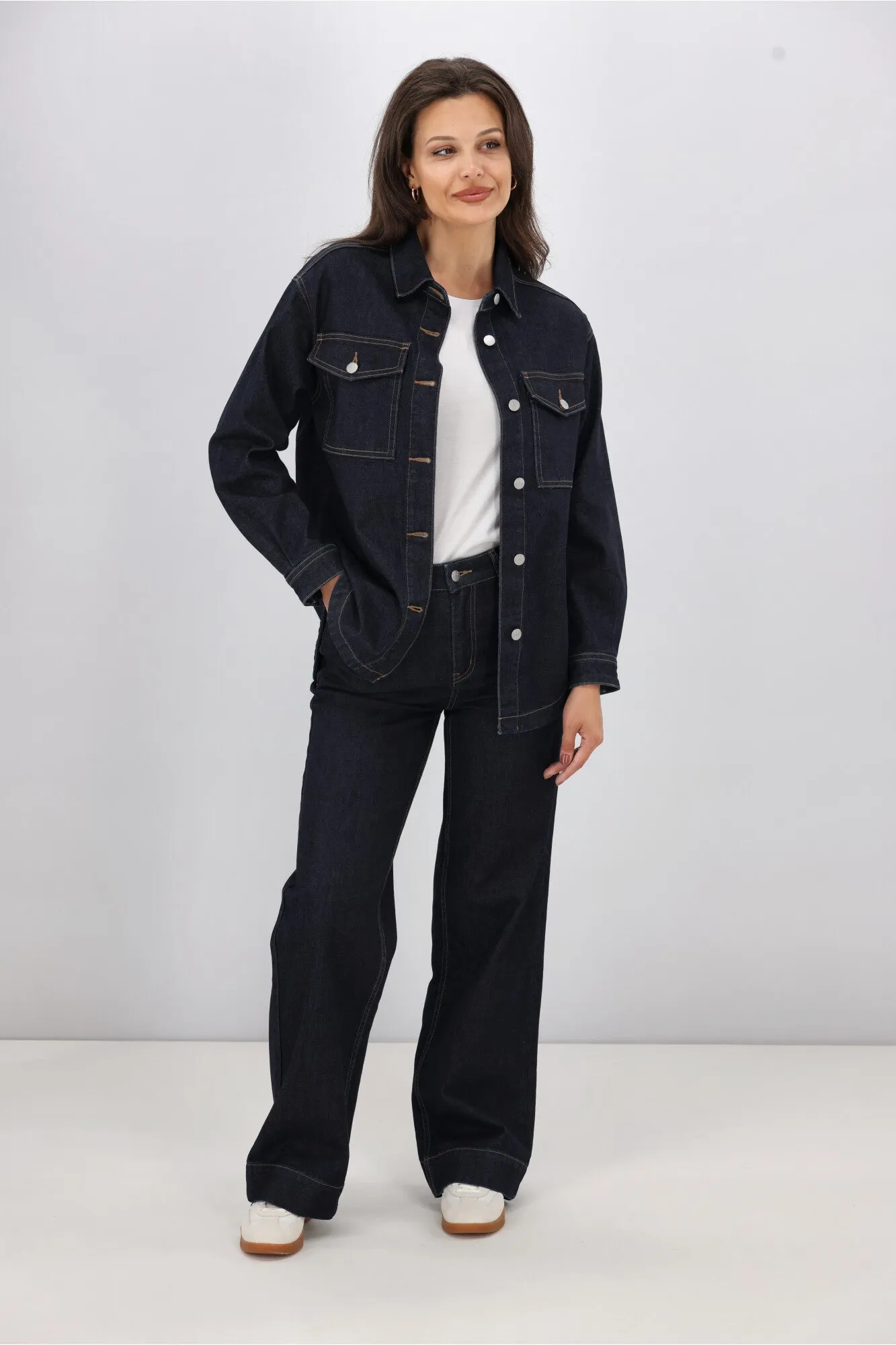 Shine On Label Urban Edge Denim Shacket Dark Indigo sold by Shine On product image thumbnail 5