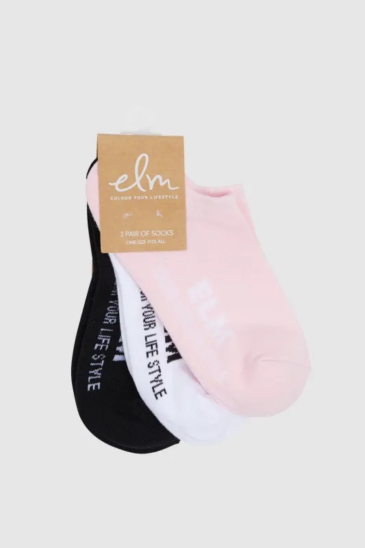 Elm No Show Socks 3 Pack sold by Shine On