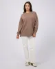All About Eve AAE Washed Relaxed Crew Chocolate Marle sold by Shine On