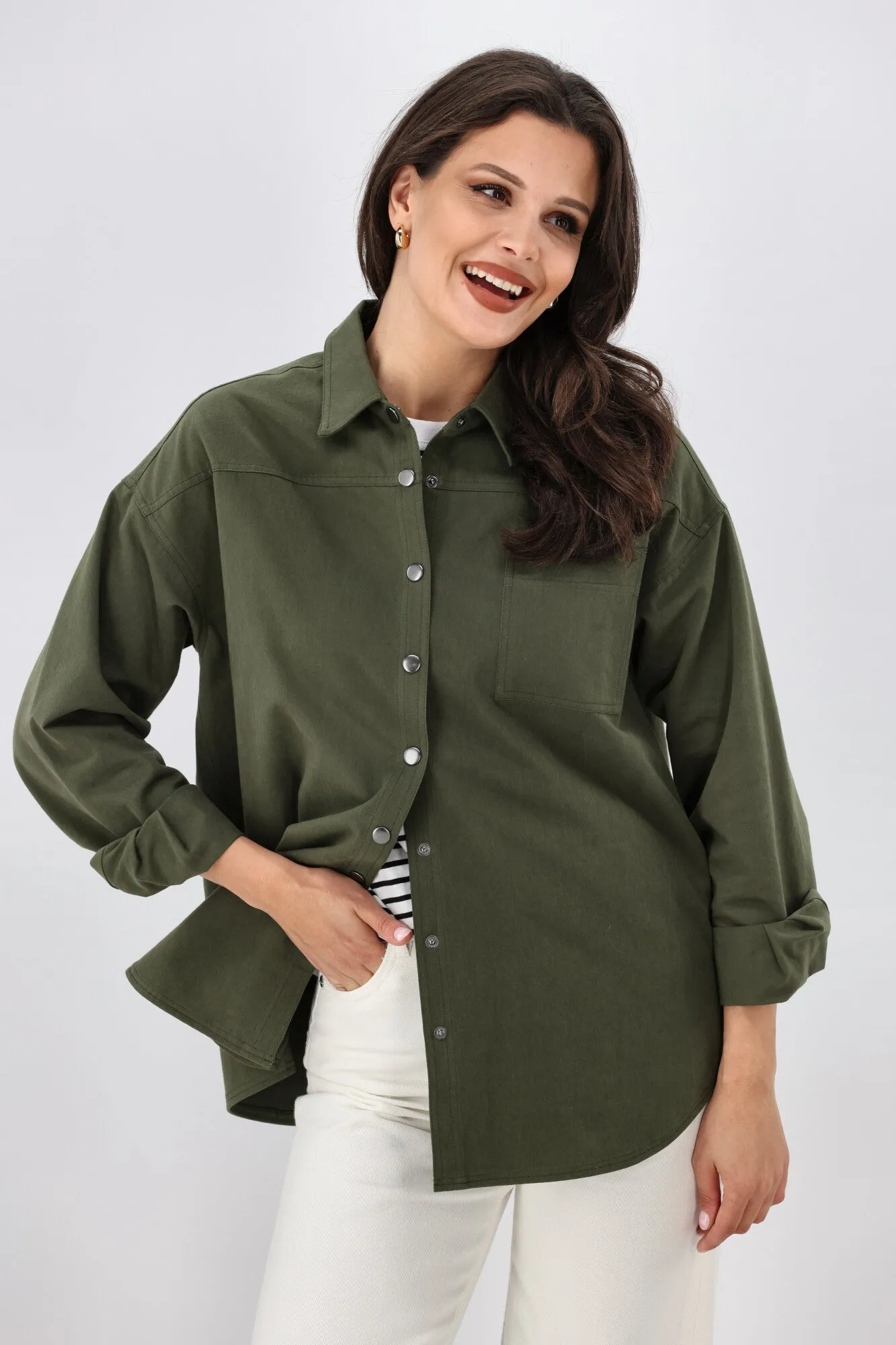 Shine On Label Oasis Embroidered Shacket Olive sold by Shine On product image thumbnail 2