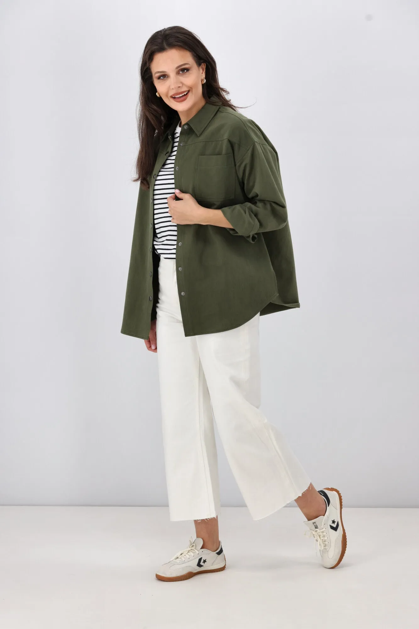 Shine On Label Oasis Embroidered Shacket Olive sold by Shine On product image thumbnail 5