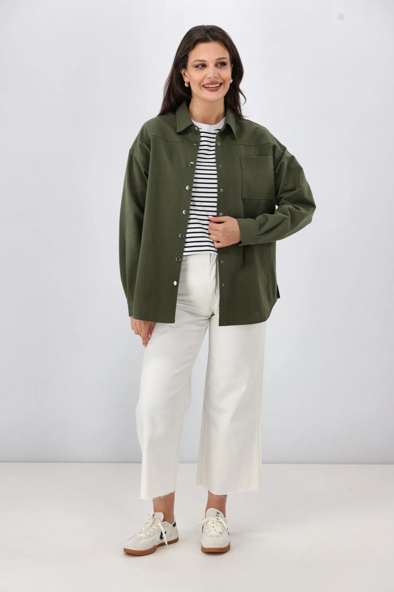 Shine On Label Oasis Embroidered Shacket Olive sold by Shine On product image thumbnail 4